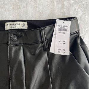 Abercrombie Vegan Leather Split-Hem Pants